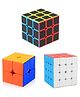 VWorld High Speed Stickerless Rubik Cubes Pack of 3 - Multicolour