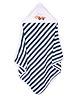My Milestones Baby Hooded Towels Modern Stripes - Navy Blue White