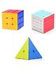 VWorld High Speed Smooth Stickerless Rubik's Cubes Pack of 3 - Multicolour