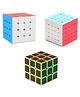 VWorld High Speed Smooth Stickerless Rubik Cubes Pack of 3 - Multicolour