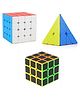 VWorld High Speed Smooth Stickerless Rubik Cubes Pack of 3 - Multicolour