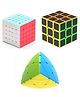 VWorld High Speed Smooth Stickerless Rubik Cubes Pack of 3 - Multicolour