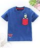 Babyhug Half Sleeves Biowashed Tee Donald Duck Print - Blue