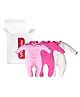 VParents Aqua Footed Baby Romper Pack of 3 - Pink (Design May Vary)