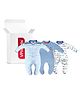VParents Aqua Footed Baby Romper Pack of 3 - Blue (Design May Vary)