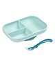 Beaba Silicone Suction Section Plate With 2nd Stage Spoon - Blue