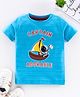 Babyhug Half Sleeves Biowashed Tee Boat Print - Blue