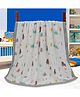 Kassy Pop 6 Layer Bamboo Muslin Wrapper Cum Swaddling Towel Bear Print - White Grey