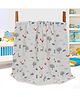 Kassy Pop Baby Muslin Cotton Bath Towel cum Swaddle Blanket Animal Print - White