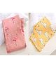 Kassy Pop Bamboo Cotton Baby Swaddle Wrap cum Receiving Blanket Pack of 2 - Pink Yellow