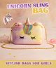 Fiddlerz Unicorn Reversible Sequin Design Sling Bag - Pink