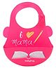 Babyhug Silicone Bib I Love Mama Print - Pink