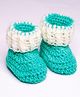 Knits & Knots  crochet Color Block Cuffed Booties - Green & Cream
