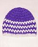 Knits & Knots Waves Cap - Circumference 34cm - Purple & White
