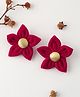 Knotty Ribbons Set Of 2 Flower Alligator Clips - Red