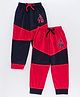 Nottie Planet Pack Of 2 78 Patch Full Length Track Pant - Navy Blue & Red