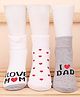 Footprints Socks Organic Cotton I Love Mom Print Pack Of 3 Pairs - White