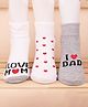 Footprints I Love Mom Dad Print Organic Cotton Socks Pack Of 3 Pairs - White & Grey