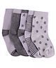 Footprints Polka Dotted & Star Print Pair Of 5 Organic Socks - Grey