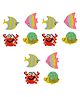 Passion Petals Aquatic Animal Shaped Erasers Pack of 12 - Multicolor