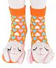 Yellow Bee All Over Heart Printed Lamb Detailing Anti Skid Socks - Orange