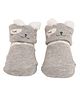 Yellow Bee Puppy Design Anti Skid Socks - Grey