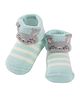 Yellow Bee Bynny Face Design Ankle Length Socks - Aqua