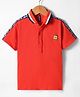 Play by Little Kangaroos Cotton Knit Half Sleeves Text Printed Polo T-Shirt - Red
