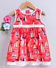 Little Kangaroos Sleeveless Frock Boat Print - Red