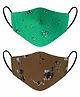 VEA Kids 3 Ply Cotton Face Masks Star Print Pack of 2 - Beige