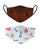 VEA Kids 3 Ply Cotton Face Masks Multi Print Pack of 2 - Beige Navy