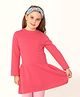Cherry Crumble by Nitt Hyman Full Sleeves Solid Slinky Knit Dress - Pink