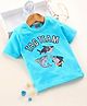 Babyhug Half Sleeves Bio Washed T-Shirt Text Print - Blue