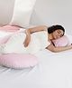 Mi Arcus 100% Cotton Premium C-Shape Maternity/Pregnancy Pillow with Removable Zippered Cover - Dual Colors, Pink & Grey