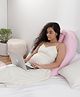 Mi Arcus 100% Cotton Premium Adjustable Maternity/Pregnancy Pillow with Removable Zippered Cover - Dual Colors Pink & Grey