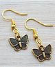 Pretty Ponytails Simple Butterfly Drop Earrings - Golden