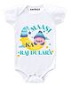 KNITROOT Short Sleeves Raj Dulhara Printed Onesie - White