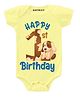 KNITROOT Short Sleeves Happy 1st Birthday Print Onesie - Yellow