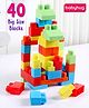 Babyhug Premium 40 Pcs Mega Size First Builders Toddler Blocks| Building and Construction Interlocking Jumbo Blocks with Big Building Storage Bag| Educational and Learning Toy for Pre-School Children| BIS Certified| Non-Toxic