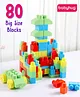 Babyhug Premium 80 Pcs Mega Size First Builders Toddler Blocks| Building and Construction Interlocking Jumbo Blocks with Big Building Storage Bag| Educational and Learning Toy for Pre-School Children| BIS Certified| Non-Toxic
