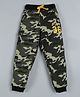 Plum Tree Full Length Camouflage Print Jogger Track Pants - Green