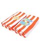 My Milestones Luxe Plush Hand Towel Modern Stripes Set 2 Pc- Orange White
