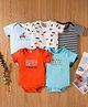 Kookie Kids Half Sleeves Onesies Multiprint Pack of 5 - Multicolour