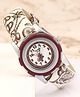 Fantasy World Flower Print Strap Analogue Watch - Cream 