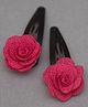 Tiny Closet Flower Design Hair Clips - Pink