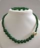 Tiny Closet Disco Ball Pearl Detailing Necklace & Bracelet Set - Green