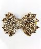 FOLLOW THE NEEDLE Glitter Bow Alligator Clip - Golden