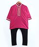 CrayonFlakes Full Sleeves Gota Patti Design Kurta With Pajama - Magenta
