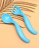  Curved Spoon And Fork - Blue