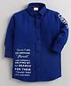 Polka Tots Full Sleeves Printed Shirt - Royal Blue